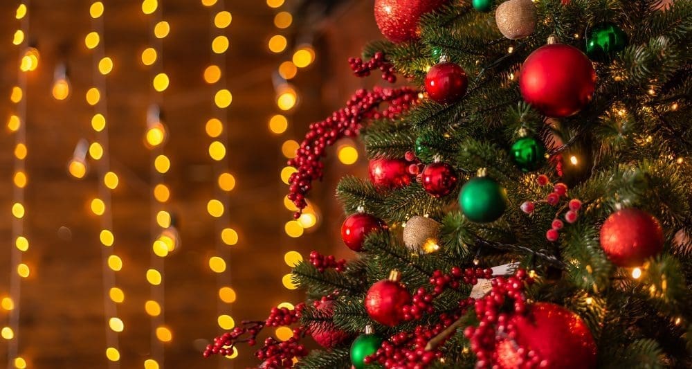 Christmas,Decorative,Gifts,Toys,And,Fire,In,Background,Holiday,Concept