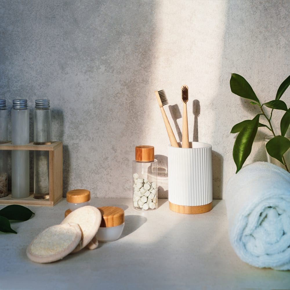Zero,Waste,Bathroom,Items.,Bamboo,Toothbrushes,,Natural,Mouth,Washing,Tabs,