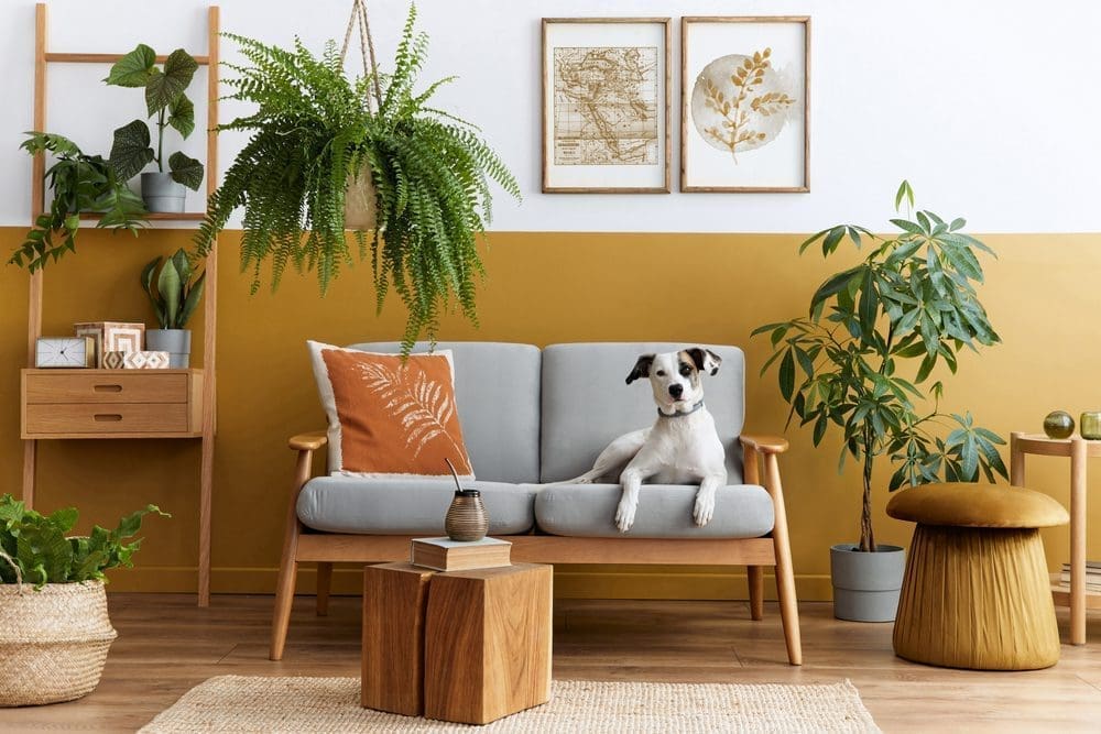 Stylish,Interior,Of,Living,Room,With,Design,Furniture,,Gold,Pouf,