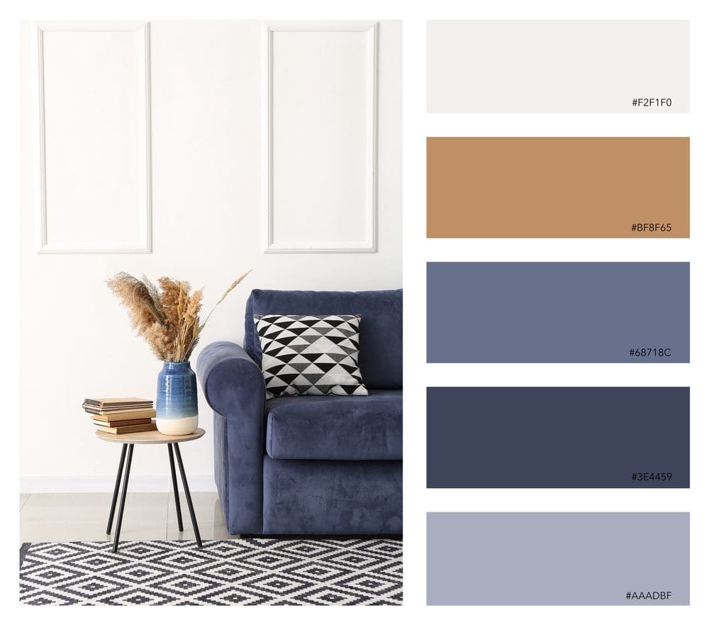 Interior,Of,Modern,Room,With,Table,And,Sofa.,Different,Color